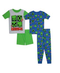 Шорты для больших мальчиков, футболка и пижама, комплект из 4 предметов Minecraft