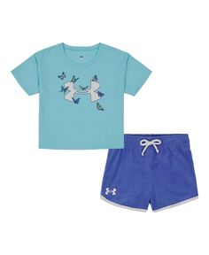 Комплект из футболки и шорт с логотипом Little Girls Flutter Under Armour