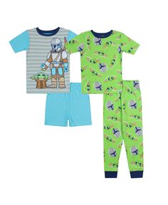 Пижама с короткими рукавами для маленьких мальчиков, комплект из 4 предметов The Mandalorian