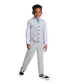 Комплект из жилета, рубашки, брюк и галстука в тонкую полоску для маленьких мальчиков Nautica