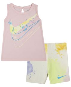 Топ Just DIY It для девочек и байкерские шорты, комплект из 2 предметов Nike