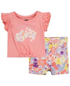 Футболка для маленьких девочек и шорты с цветочным принтом, комплект из 2 предметов Levi&apos;s Levis