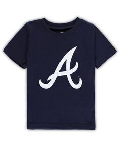 Темно-синяя футболка с основным логотипом Atlanta Braves Team Crew для мальчиков и девочек для малышей Outerstuff