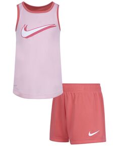 Майка и шорты для маленьких девочек, комплект из 2 предметов Nike