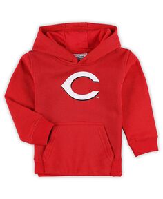 Флисовый пуловер с капюшоном красного цвета Cincinnati Reds Team Primary Logo для мальчиков и девочек для малышей Outerstuff