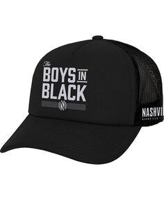 Мужская черная кепка Nashville SC x Johnny Cash Boys In Black Trucker Snapback Mitchell &amp; Ness