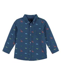Рубашка на пуговицах с изображением динозавра для малышей и мальчиков Andy &amp; Evan