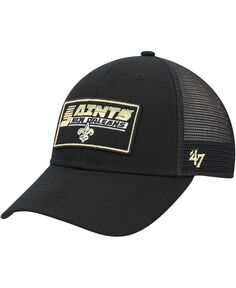 Черная регулируемая шляпа New Orleans Saints Levee MVP Trucker для юношей и девочек &apos;47 Brand