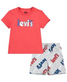 Футболка и шорты с плакатом для маленьких мальчиков, комплект из 2 предметов Levi&apos;s Levis