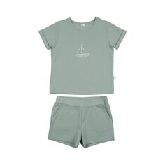 Комплект шорт с морским рисунком из хлопка/спандекса для мальчиков и девочек, пригодный для машинной стирки, для малышей и мальчиков Pouf
