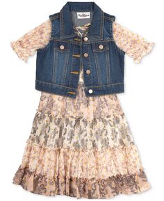 Платье и жилет для маленьких девочек или маленьких девочек, комплект из 2 предметов Rare Editions