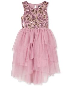 Платье хай-лоу с разноцветными цветочными пайетками для малышей и маленьких девочек Pink &amp; Violet