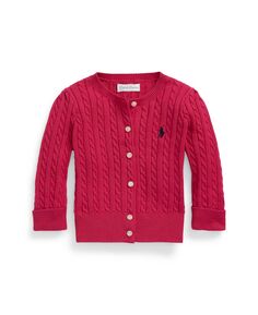 Мини-кардиган из хлопка с длинными рукавами для маленьких девочек Polo Ralph Lauren