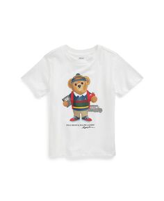 Хлопковая футболка-поло с логотипом Bear для малышей и маленьких мальчиков Polo Ralph Lauren