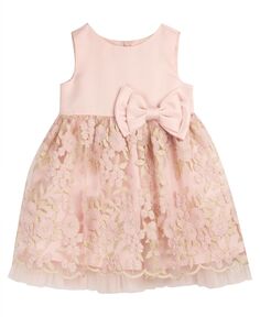 Платье из атласного лифа с вышивкой и фестонами для маленьких девочек Rare Editions