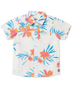 Тканая рубашка с цветочным принтом Hawaii Bloom для малышей и маленьких мальчиков Quiksilver