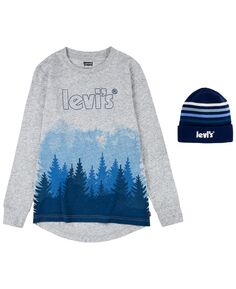 Комплект из футболки с длинными рукавами и шапки для больших мальчиков Levi&apos;s Levis