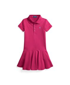 Платье-поло с короткими рукавами для малышей и маленьких девочек Polo Ralph Lauren