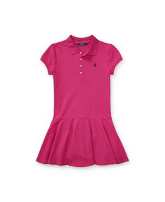 Платье-поло из хлопковой сетки для больших девочек Polo Ralph Lauren