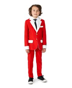 Комплект костюма Санта-Клауса для больших мальчиков с застежкой на пуговицы Suitmeister