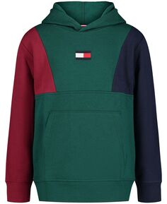 Пуловер с цветными блоками в стиле ретро для больших мальчиков, толстовка с капюшоном Tommy Hilfiger