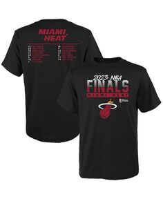 Черная футболка с логотипом команды финала НБА 2023 «Майами Хит» для малышей и девочек Fanatics