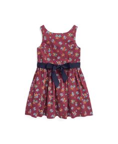 Хлопковое атласное платье с цветочным принтом для малышей и маленьких девочек Polo Ralph Lauren