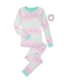 Обтягивающая пижамная рубашка для больших девочек, брюки и резинка для волос, комплект из 3 предметов Max &amp; Olivia