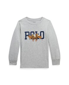 Хлопковая футболка с длинными рукавами и логотипом Triple Pony для мальчиков младшего возраста Polo Ralph Lauren