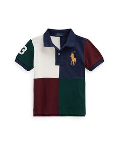 Рубашка-поло из хлопка с цветными блоками для маленьких и маленьких мальчиков Big Pony Polo Ralph Lauren