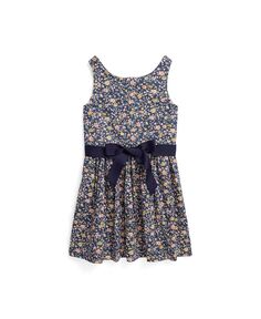 Хлопковое атласное платье с цветочным принтом для больших девочек Polo Ralph Lauren