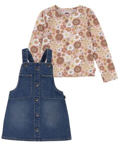 Футболка и юбка с цветочным принтом для маленьких девочек, комплект из 2 предметов Levi&apos;s Levis