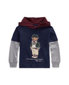 Футболка-поло Little Boys из хлопкового джерси с капюшоном и медведем Polo Ralph Lauren