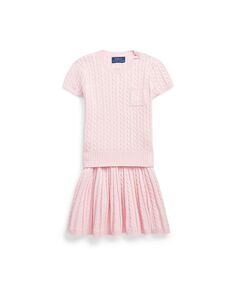 Комплект из хлопкового свитера и юбки мини-косичек для малышей и маленьких девочек Polo Ralph Lauren