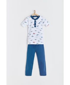 Пижамный комплект премиум-класса из перуанского хлопка с крыльями пима для мальчика, топ с короткими рукавами и штаны для малышей/ребенков babycottons