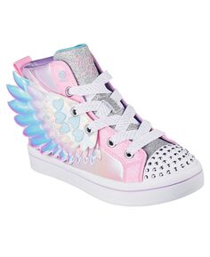 Little Girls Twi-Lites 2.0 — высокие повседневные кроссовки с подсветкой Wingsical Wish от Finish Line Skechers