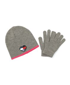 Комплект шапки и перчаток с пайетками и флагом для больших девочек, 2 предмета Tommy Hilfiger