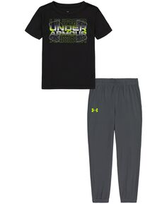 Комплект из полупрозрачной футболки с логотипом и спортивных штанов для маленьких мальчиков Under Armour