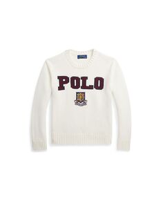 Хлопковый свитер с логотипом для больших девочек Polo Ralph Lauren