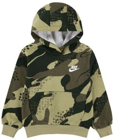 Спортивная одежда для маленьких мальчиков, пуловер с капюшоном и камуфляжным принтом Nike