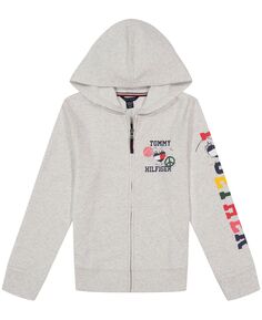 Флисовая толстовка на молнии с логотипом Toddler Girls Together Tommy Hilfiger