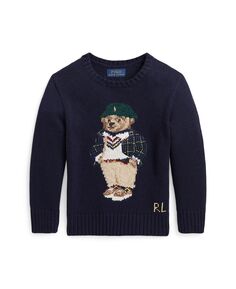 Свитер с круглым вырезом с изображением медведя-поло для мальчиков и девочек-подростков Polo Ralph Lauren