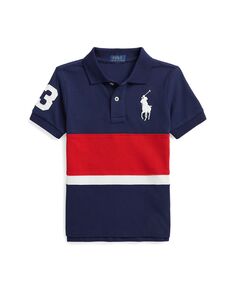 Рубашка-поло из хлопковой сетки Big Pony для маленьких и маленьких мальчиков Polo Ralph Lauren