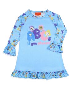 Детская пижама для сна Nickelodeon ABC для маленьких девочек, ночная рубашка Bubble Guppies