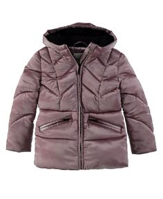 Стеганое пальто с атласным шевроном и кристаллами для больших девочек S Rothschild &amp; CO
