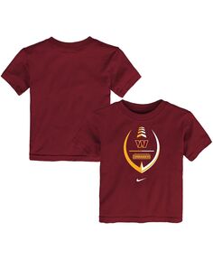 Бордовая футболка с надписью Washington Commanders Football для мальчиков и девочек для малышей Nike