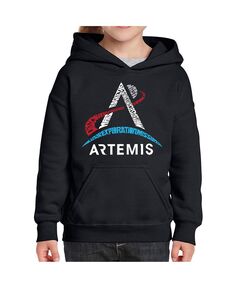Логотип NASA Artemis — толстовка с капюшоном для девочек с надписью Word Art LA Pop Art