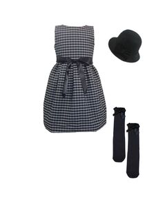 Комплект клетчатого платья, носков и шляпы для малышей и девочек Mi Amore Gigi