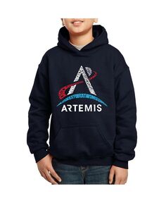 Логотип NASA Artemis — толстовка с капюшоном для мальчиков с надписью Word Art LA Pop Art
