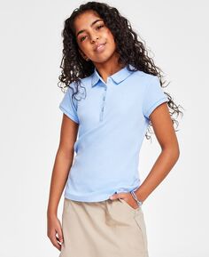 Рубашка поло интерлок с короткими рукавами и униформой для больших девочек Nautica